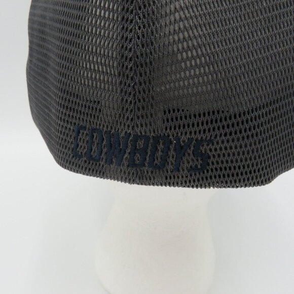 Dallas Cowboys Hat NFL Football Stretch Flex Fit Cap Gray Blue Rubber Logo Patch - Picture 6 of 12